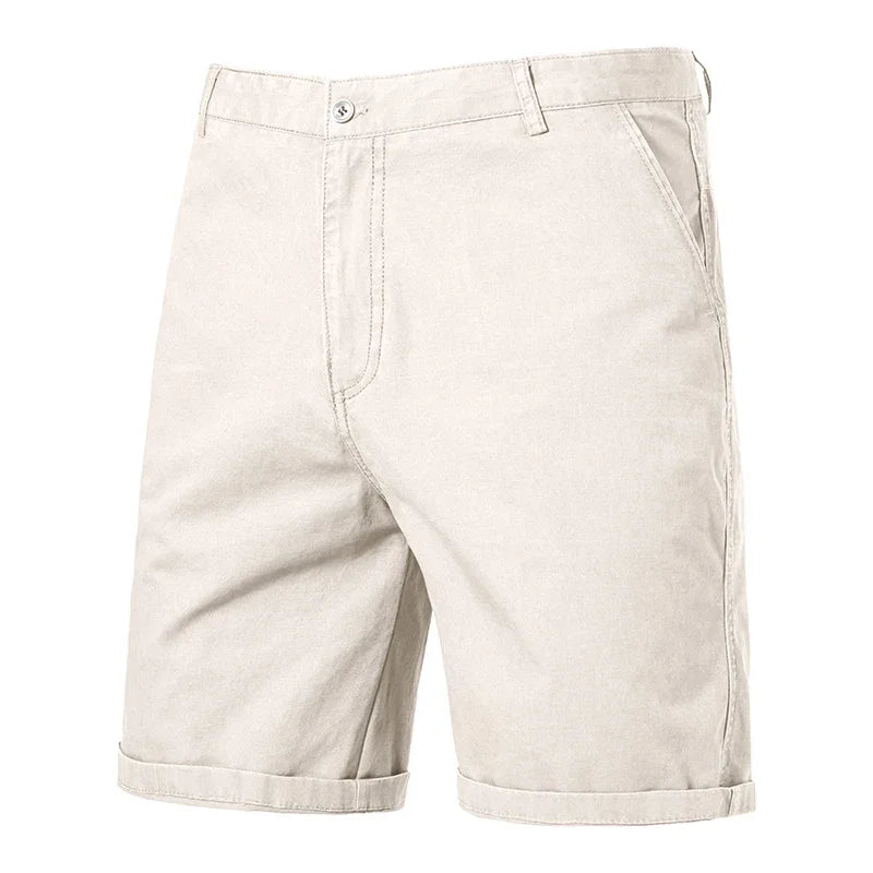 Breath Weave Male Knee Shorts Front Zip Closure Two Back Pockets Daily Office Semi Formal Casual Short Trousers