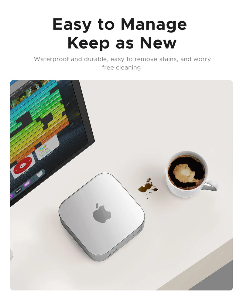 ORICO Mini Case for Mac Mini M4/M4 Pro is an easy-to-install  wear-resistant waterproof silicone case