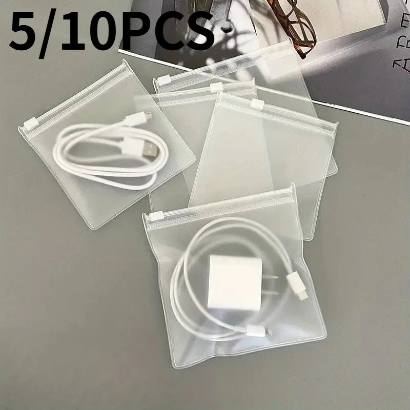 Clear Zipper Bags with Air Holes - Storage Bags forChargers and Small Items,Transparent Rectangular Design for Easy Organization