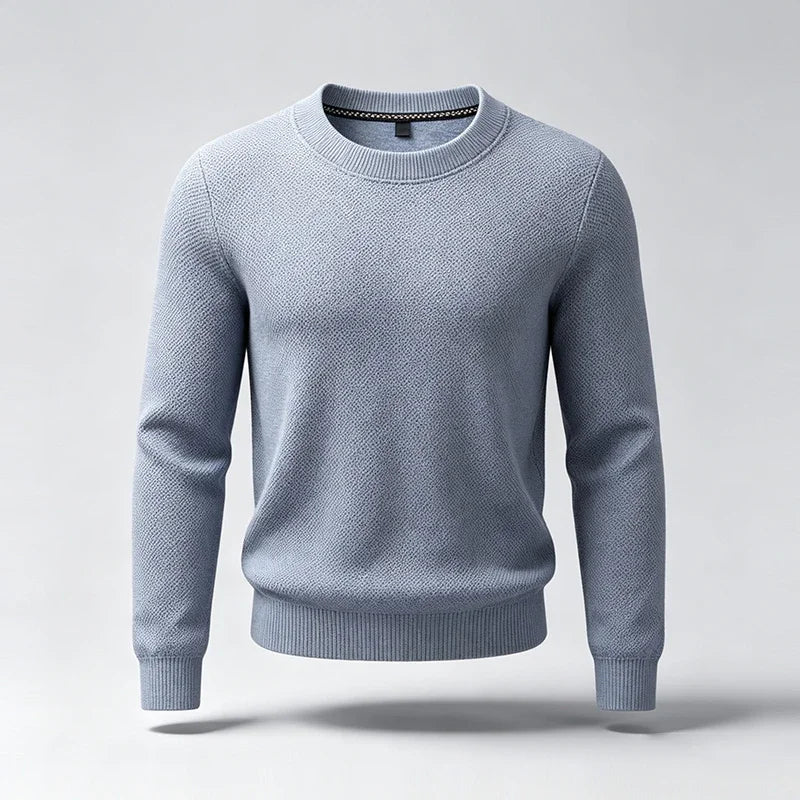 New Arrival Mens Crew Neck Knit Sweater Thick Soft Textured Knit Material Slim Cut Long Sleeve Autumn Winter Outer Tops