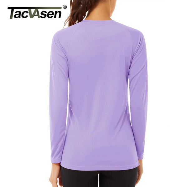 TACVASEN UPF 50+ Sun/Skin Protection Quick Dry T-Shirts Womens Long Sleeve Outdoor Performance Tee Shirts Summer Casual Tops