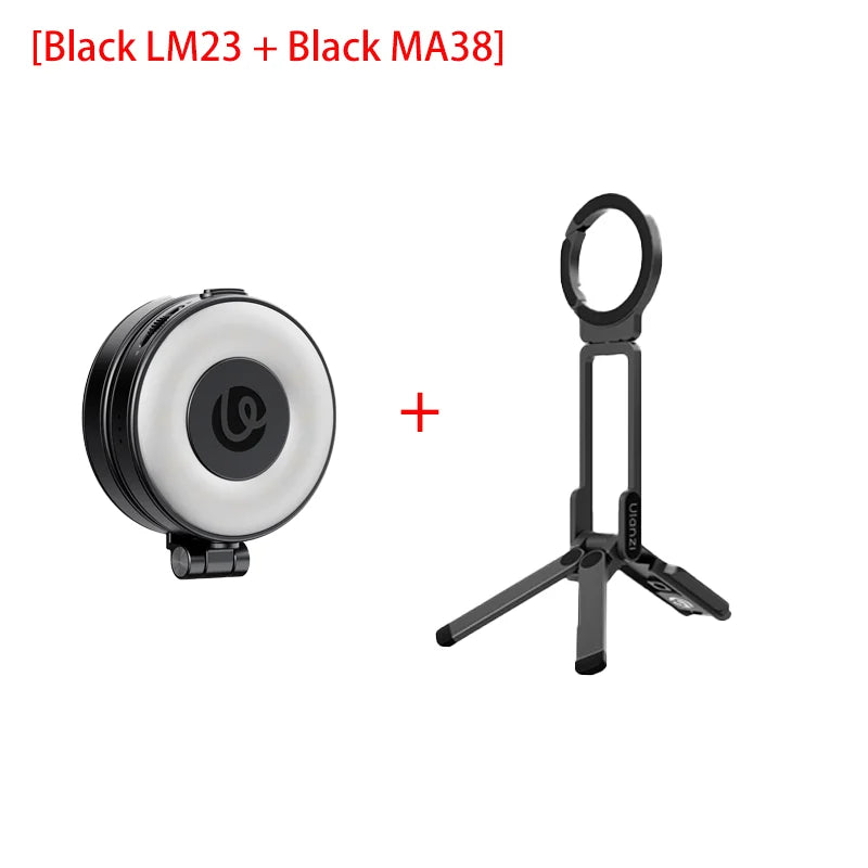 ភ្លើង LED Ulanzi LM23 Magsafe Pocket អាចបត់បាន ភ្លើងវីដេអូ 360 ដឺក្រេ អាចលៃតម្រូវបាន 2500-8500K ពណ៌ពីរ សម្រាប់ទូរស័ព្ទ iPhone 17 16 Android ថតផ្ទាល់