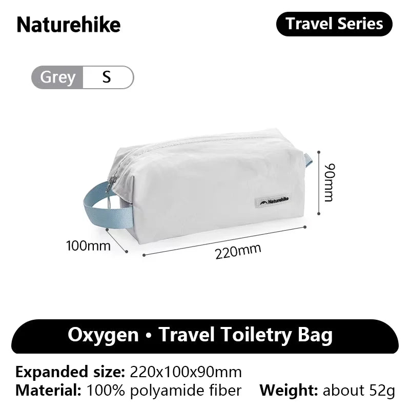 Naturehike Oxygen Travel Toiletry Bag Portable Outdoor Cosmetic Storage Bags Waterproof Bath Swimming Splash-proof Handbag