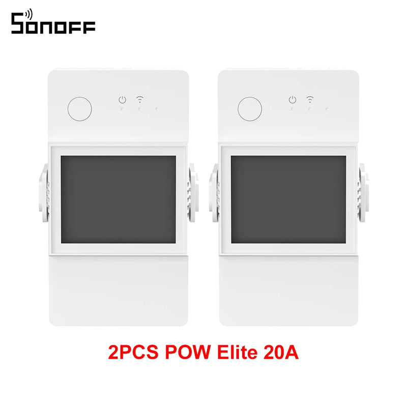 SONOFF POWR3 16A/20A WiFi Smart Switch 1-5PCS ESP32 Chip Energy Saving LCD Monitoring via eWeLink Works With Alexa Google IFTTT