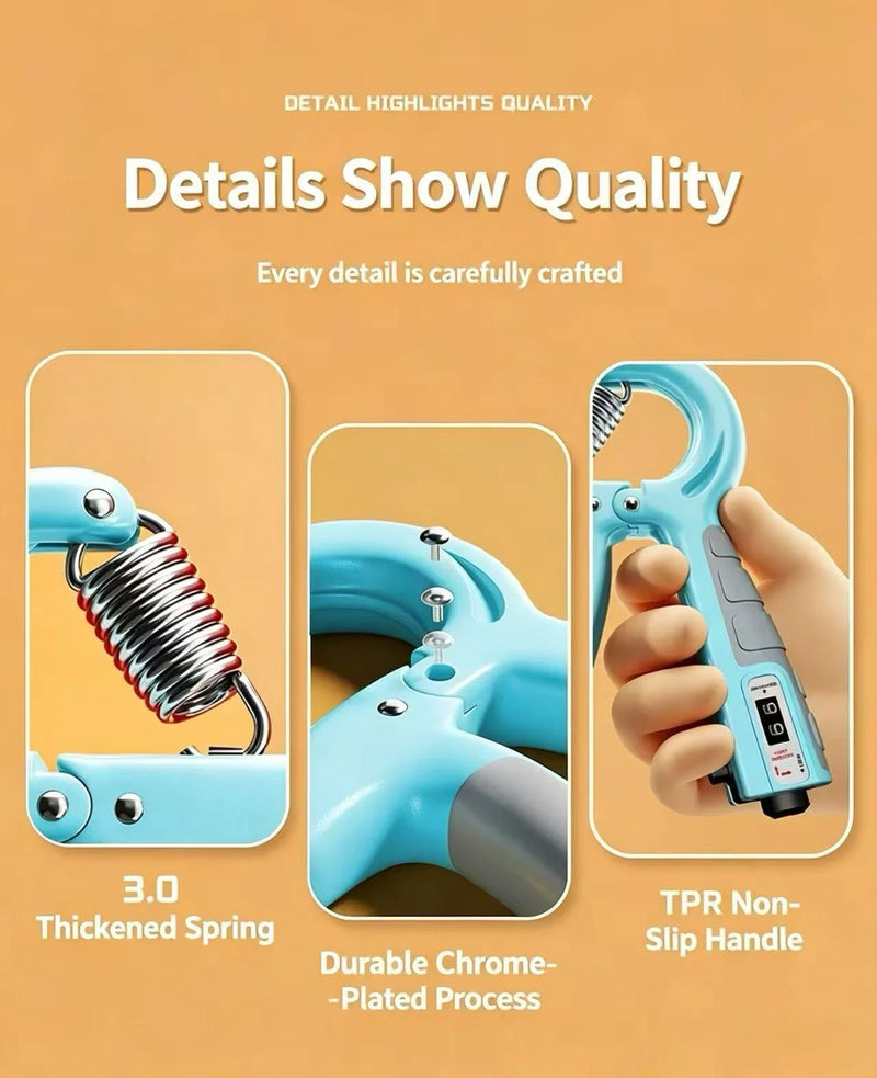 Adjustable Electronic Counting Grip Strength Device 10-100kg, Suitable for Male and Female Muscle Exercise and Fitness, Hand Str