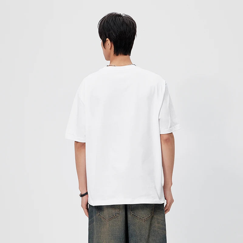 Semir Mens Tshirt 2026 Trendy Hand Drawn Letter Printed Knitted Loose Crew Neck Casual Fashion