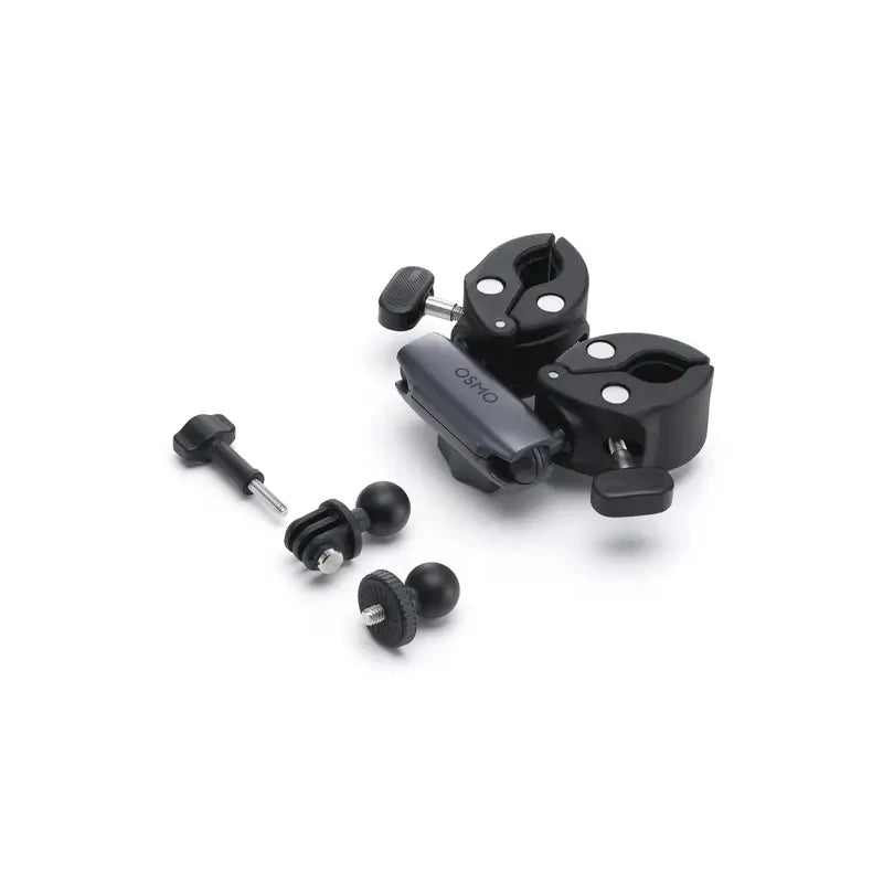 DJI Osmo Dual Heavy-Duty Clamp durable clamp pairs with Motorcycle Heavy-Duty Mount and Carbon Fiber Selfie Stick for Osmo 360