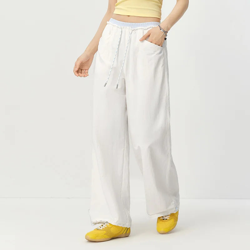 Semir Women Pants Color 2026 Block Drawstring UV Protection Quick Dry Wide Leg Urban Casual Everyday Style Soft Comfortable