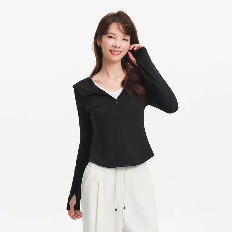 Semir Women UV Protection Jacket Short Cool Feeling Mesh Spliced Hooded Regular Shoulder Slim 2026 Outdoor Daily Fashion Wear