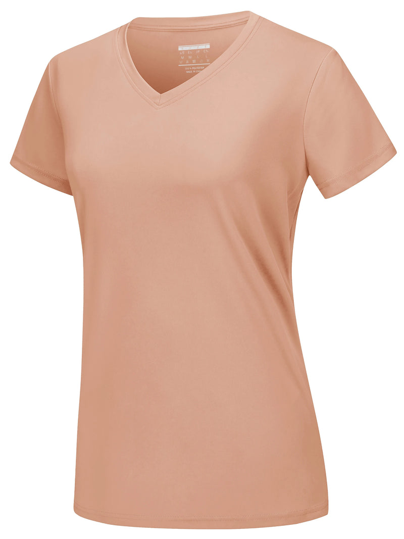 TACVASEN UPF 50+ Summer Sun Protection V-Neck T-shirts Womens Short Sleeve T-shirts Breathable Lightweight Quick Dry Shirts Tops