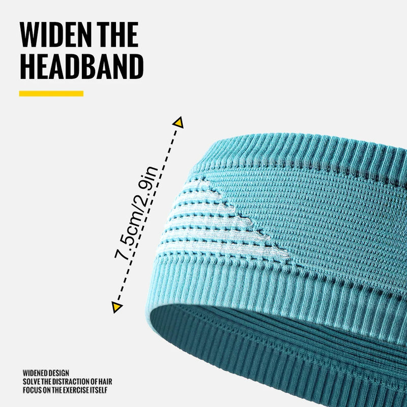 WRELS Sports Headband Breathable Sweatband U Shaped Groove Mesh Widen Hair Band Quick Dry Elastic Men Women Running Headband