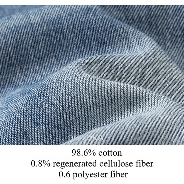 2026 Autumn New Cotton Straight Wide Leg Loose Light Jeans for Men Clothing Vintage Washed Comfort Male Pants AG7396