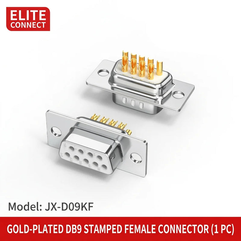 DIVEDEER DB9 Male & Female Connectors 9-Pin RS232/485 Serial Port Adapter COM Port Plug for PLC