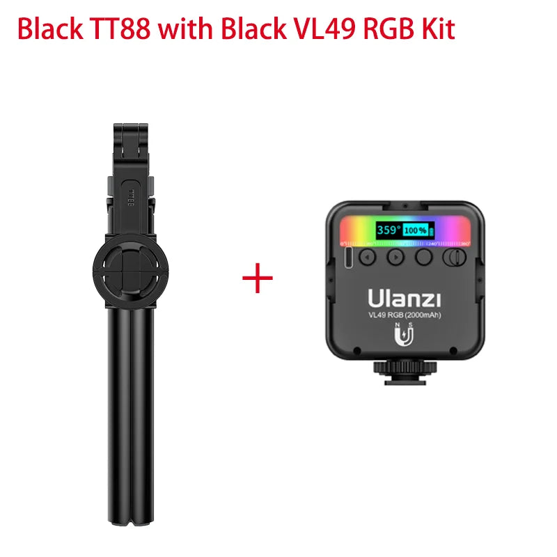 ជើងកាមេរ៉ា Ulanzi TT88 1.44M Overhead Selfie Stick Phone Tripod ជាមួយ Magnetic Clamp ជើងកាមេរ៉ាបន្ថែមឥតខ្សែសម្រាប់ការផ្សាយផ្ទាល់ Vlog