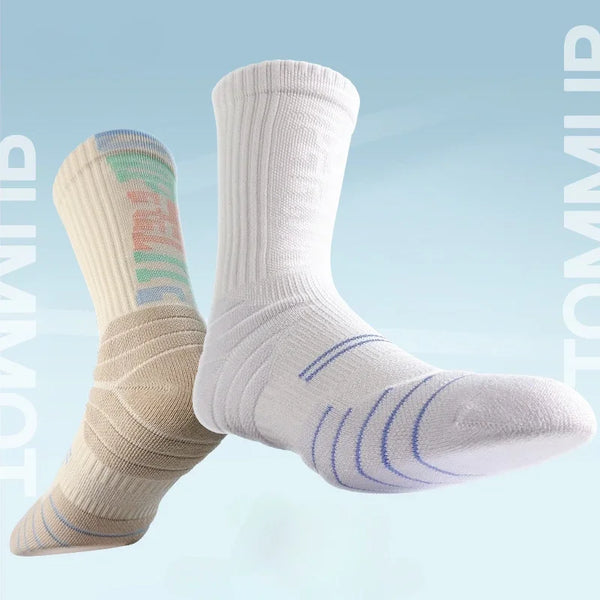 WRELS 1/2/3 Pairs Crew Athletic Socks Thick Cushioned Socks Men Women Moisture Wicking Breathable Casual Hiking Workout Socks