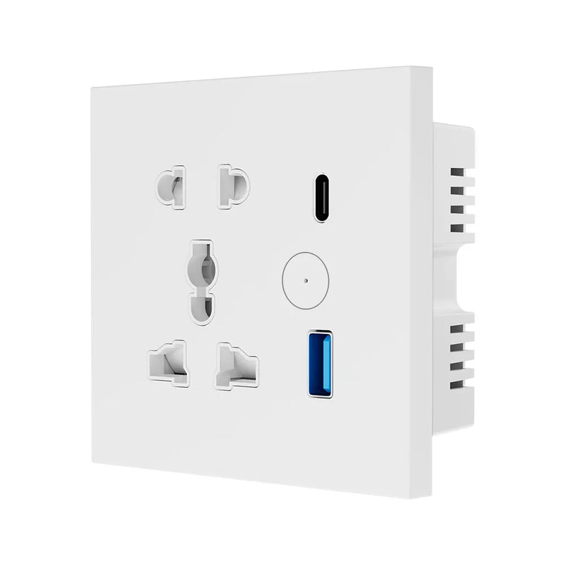 Smart Plug WiFi Universal Socket Tuya EU UK QC3.0 USB  Type-C Fast Charging Outlet Works with Alexa Google Home