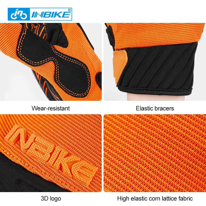 INBIKE Men's Cycling Gloves Touchscreen MTB Cycling Bicycle Riding Gloves for Men Bike Sports Gloevs Motorcycle MTB Accessories