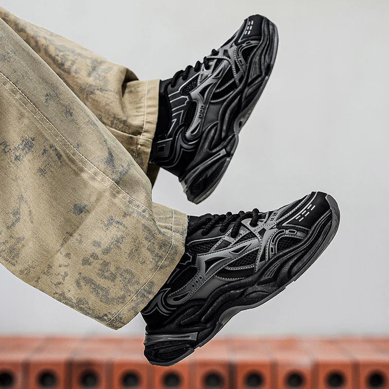 Men's mesh Chunky sneakers four seasons new soft sole outdoor running shoes fashion casual breathable light speed sports shoes