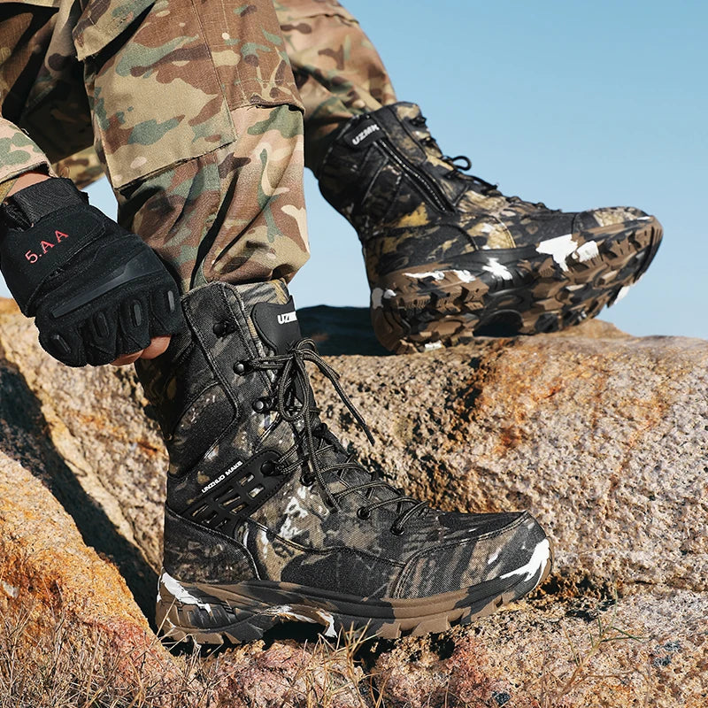 Men's training boots four seasons light anti-slip breathable casual outdoor field hiking Professional Battlefield tactical boots