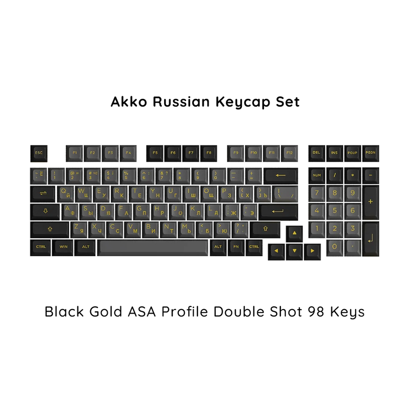 Akko Russian Keycap Set ASA/OEM/Cherry Profile 61 68 84 88 108 Keys Canned PBT Double Shot Mechanical Keyboard Cyrillic Keycaps