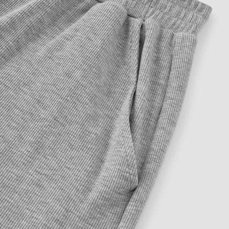 Semir Women Loungewear Pants Rib Texture Loose Straight Elastic Waist Home Casual Outside Wear Autumn Bottoms 2026