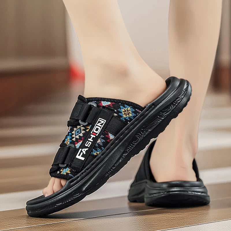 Men's soft insole Slides Comfort Casual Slippers Summer breathable lightweight beach shoes Slip on walking Daily wear slippers