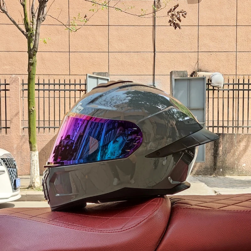 Virtue Motorcycle Helmet Men and Women Summer DOT Anti-fog ECE Helmet Full Cover Four Seasons Universal Winter Warm Personality