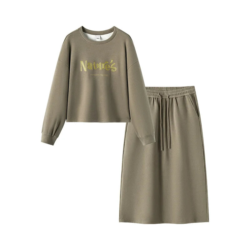 Semir Women Fleece Sweatshirt Fleece Lined Side Slit Minimal Design Two Piece Layering 2026 New Winter Daily Wear