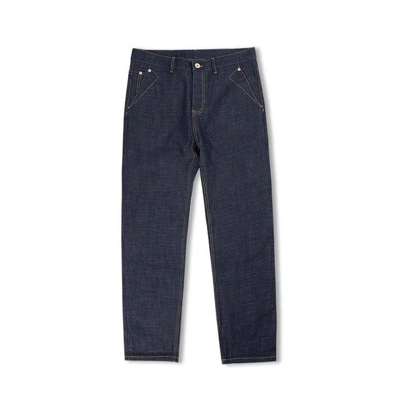 ខោខូវប៊យ Maden Vintage ទំហំ 13.5oz ធ្វើពីក្រណាត់ Selvedge ធ្វើពីកប្បាស ខោខូវប៊យបុរស ទម្ងន់ធ្ងន់ ពណ៌ខៀវ មានហោប៉ៅ