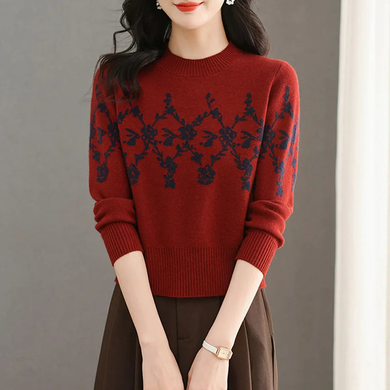 Knitted Jersey For Women Christmas Sweater Autumn Winter Pullovers Tops Female Spring Knitwear Pull Shirt Femme Basic Wear