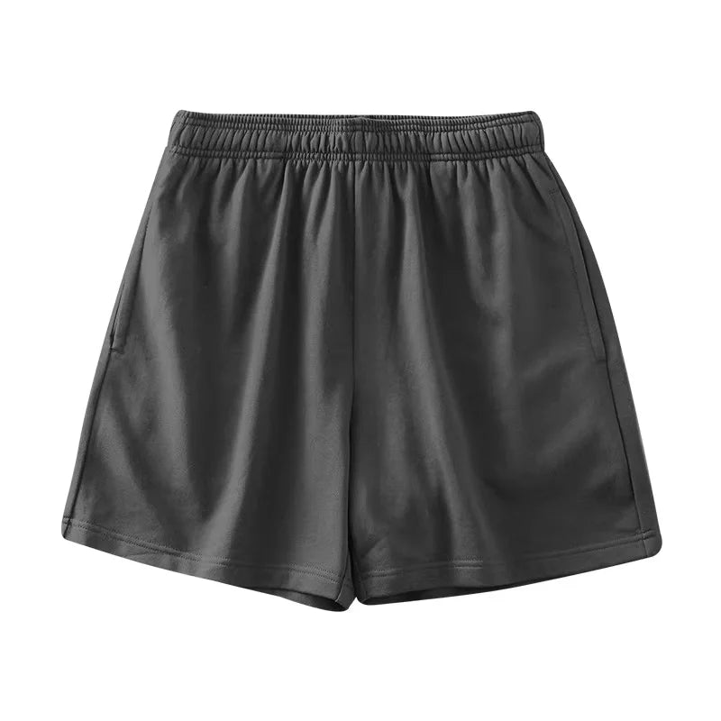 DUKEEN Terry Shorts Men 2024 Summer Loose Straight-Leg Sports Shorts Elastic Waist Running Casual Jorts Men's Pants