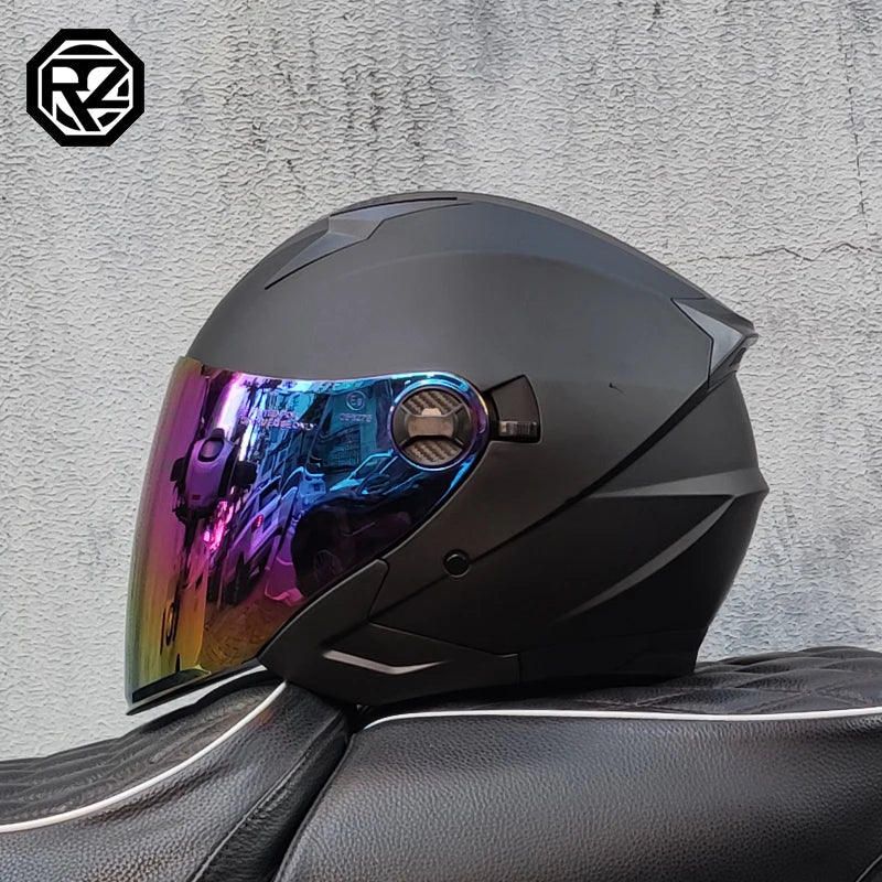 ORZ Motorcycle half Helmets Dual Lens Scooter Moto Helmet Casco village Riding capacete de moto motocross Helmets