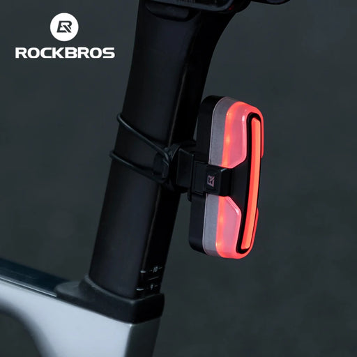 ROCKBROS Bicycle Tail Light Type-C Rechargeable IPX6 Bike Taillight LED Warning Rear Lamp 500mAh Smart Light Sensing Flashlight
