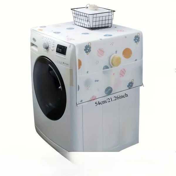 1pc Random Color Pattern Refrigerator/Washing Machine Dust Cover with Pockets Appliance Cover Storage Bag. Dust Cover