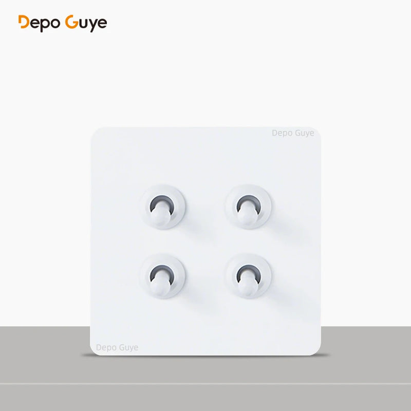 86 Type Retro Wall Momentary Reset Switch Brass Lever 1-4 Gang Bronzed Antique Switches Stainless Steel Panel For Home