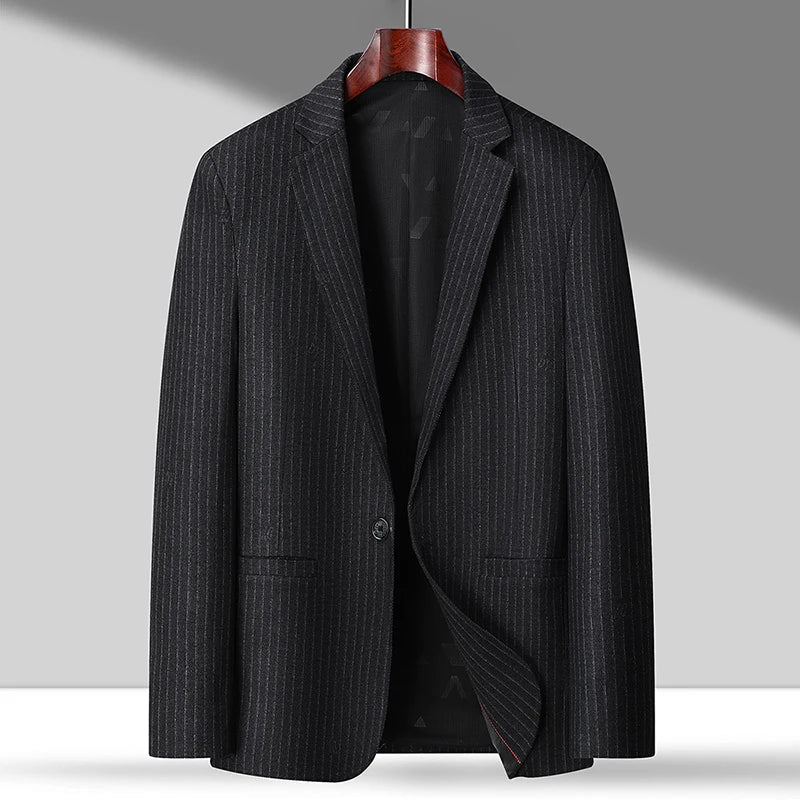 Asian Size Men's Suit Jacket, Single Breasted V-Neck Coat, Business Casual Office Blazer, Purple Blue Gray Black 5XL 6XL 7XL 8XL