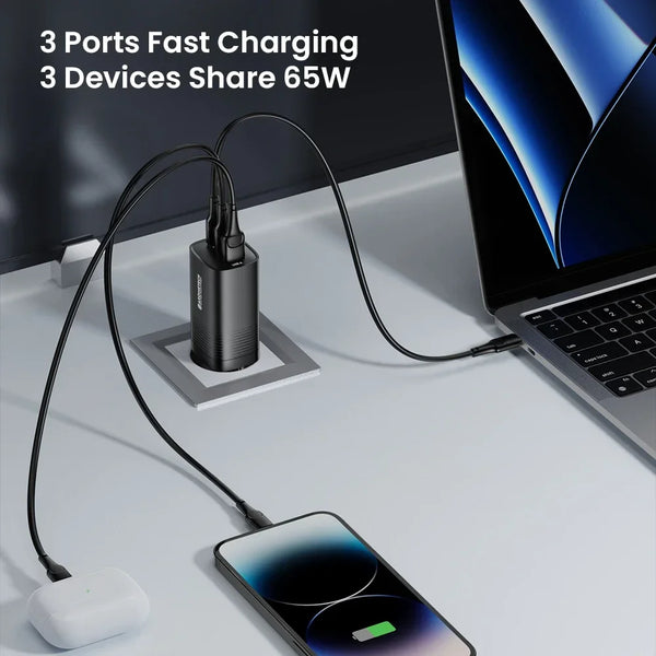 ឆ្នាំងសាក GaN USB Type C 65W សាកលឿន QC3.0 PD3.0 សម្រាប់ iPhone 14 13 Pro Xiaomi Laptop PPS ឆ្នាំងសាកលឿនចល័ត 45W សម្រាប់ Samsung