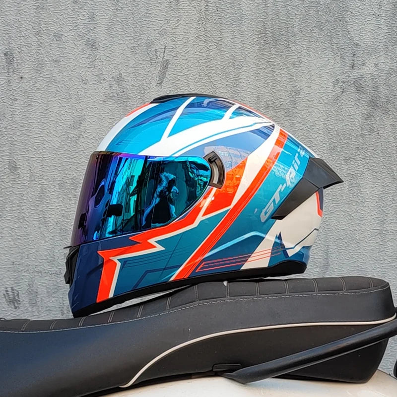 DOT approved motorcycle helmet racing full face helmet capacete double lens locomotive off-road helmet cascos para moto