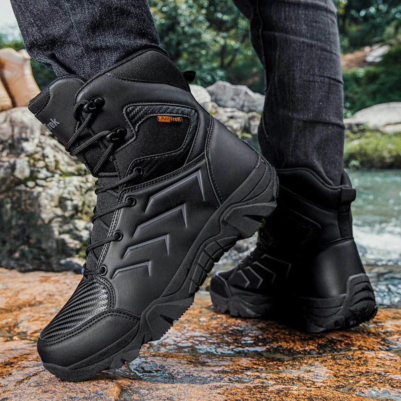Men's Combat Boots Four seasons Light Breathable Casual Hiking Walking Boots Outdoor Jungle Anti-slip High top Training Boots