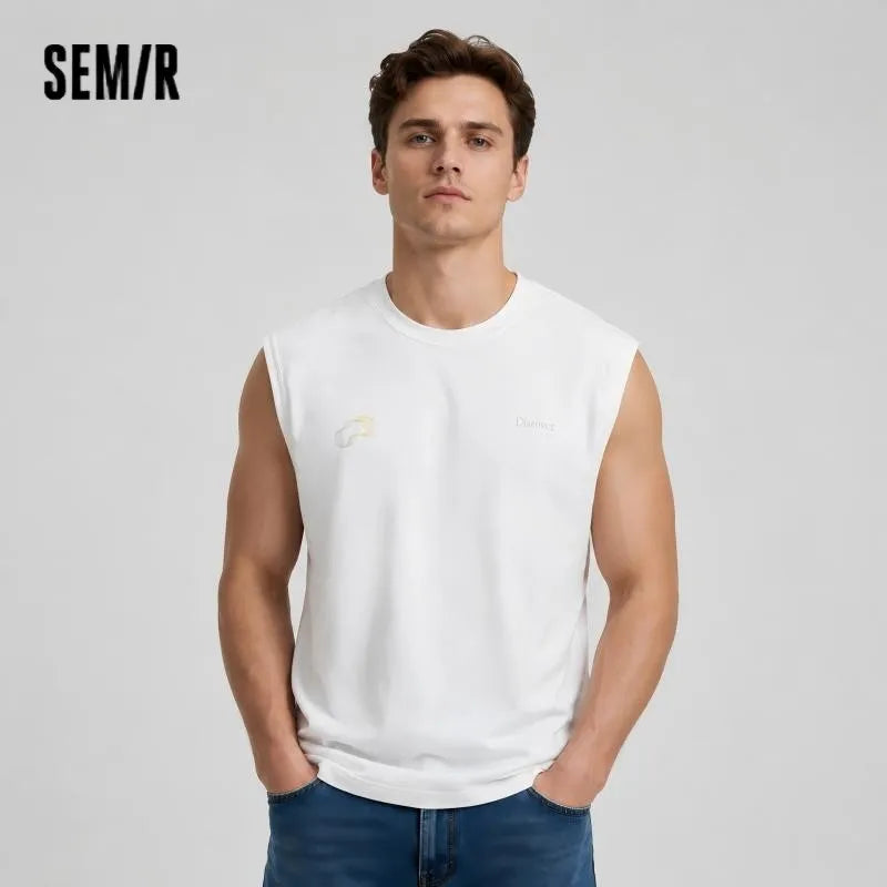 Semir Men Tank Top Quick Dry UV Protection Color Block Print Crew Neck Knit Tank 2026