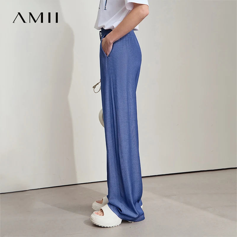 ខោ AMII រដូវក្ដៅធម្មតាសម្រាប់នារីឆ្នាំ ២០២៥ ខោរលុងត្រង់វែងសម្រាប់នារីការិយាល័យ 12542224