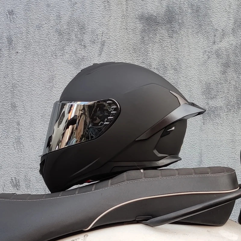 ORZ new motorcycle helmet full coverage racing helmet DOT approved personalized large tail wing