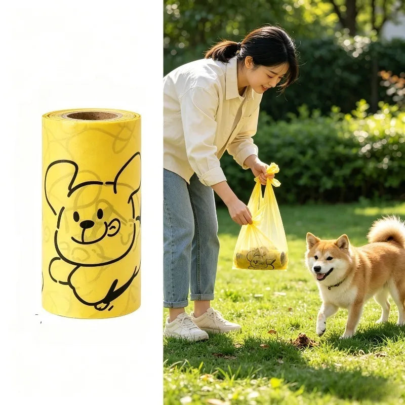 3/5roll（45pcs/75pcs） Degradable Pet Poop Bag, Thickened Design, Cat Litter Bag, Picking Up Poop Bag, Cute Pattern. Dog, Cat Prod