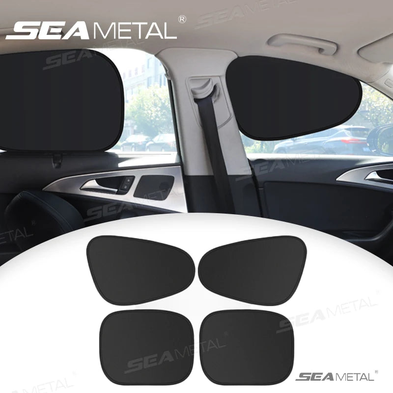SEAMETAL Car Sun Shade Curtain Cover Electrostatic Abosortion Car Side Window Sunshade UV Protector Summer Car Accessories