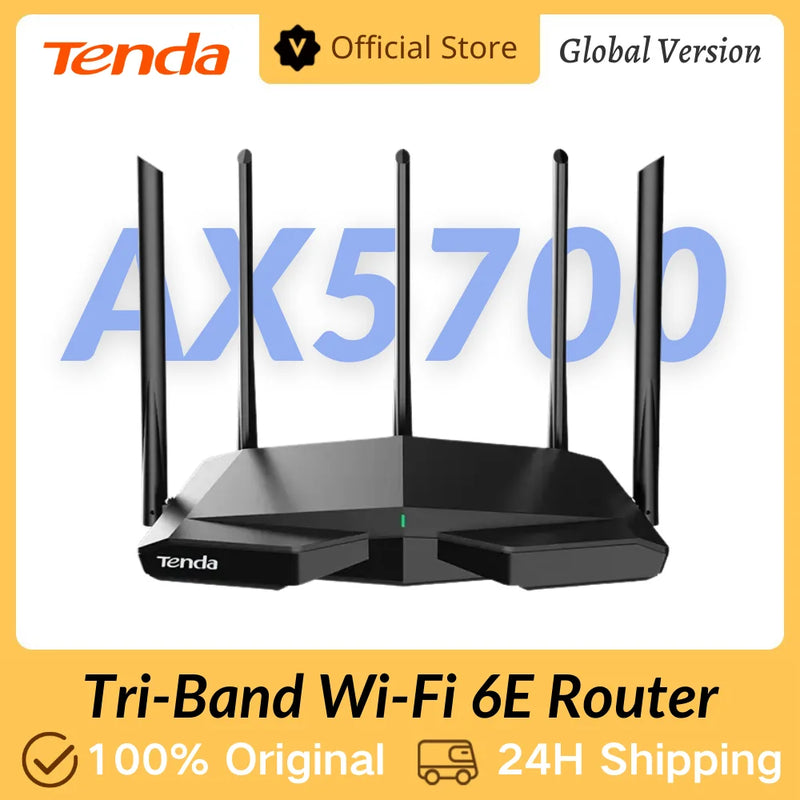 រ៉ោតទ័រ Tenda WiFi6 AX1500-AX5700 Tri-Band Gigabit Wi-Fi 6E Mesh រ៉ោតទ័រឥតខ្សែ Gigabit PK រ៉ោតទ័រ Xiaomi OFDMA និង MU-MIM