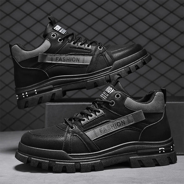 Men's boots four seasons new soft sole anti-slip comfortable outdoor casual work boots fashion Joker high top boots Safety shoes