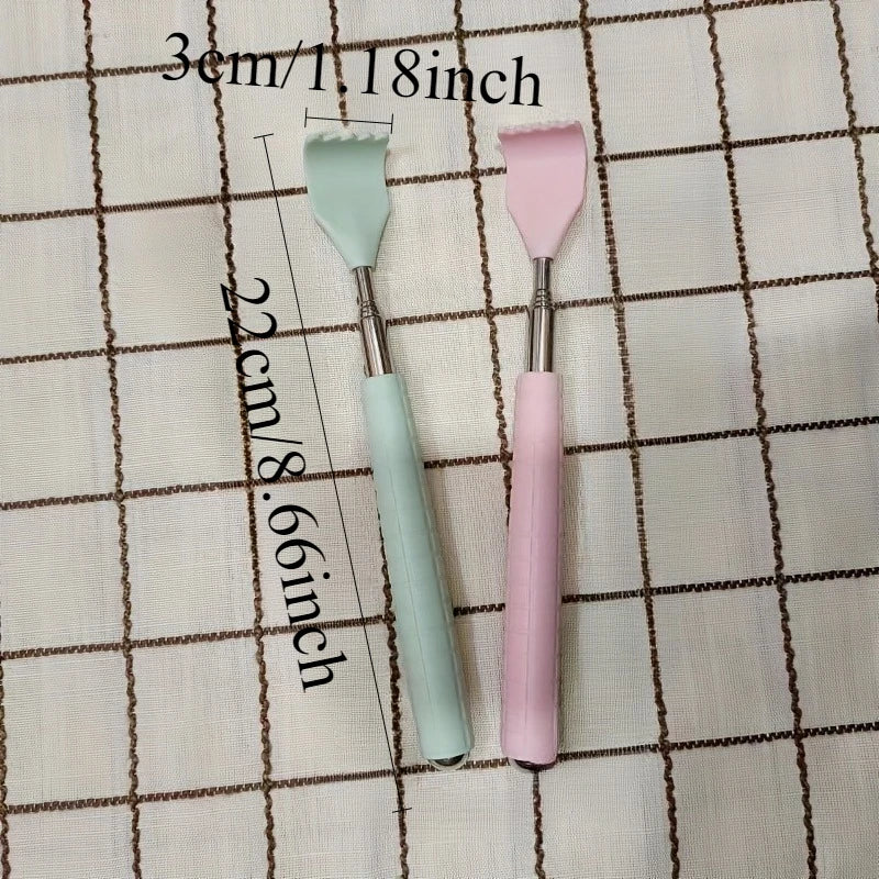 Extendable Back Scratcher, Stainless Steel Portable Telescopic Rubber Handle Back Scratchers，Portable Acupoint Massager scalable