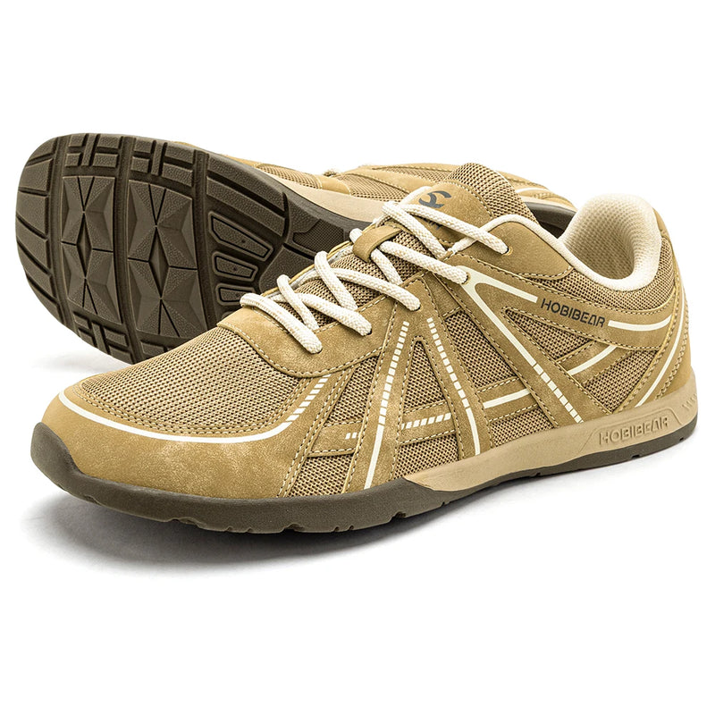 HOBIBEAR Wide Toe Box Walking Shoes Unisex Barefoot Cross Training Sneakers Classic Retro Lace-Up Running Shoes
