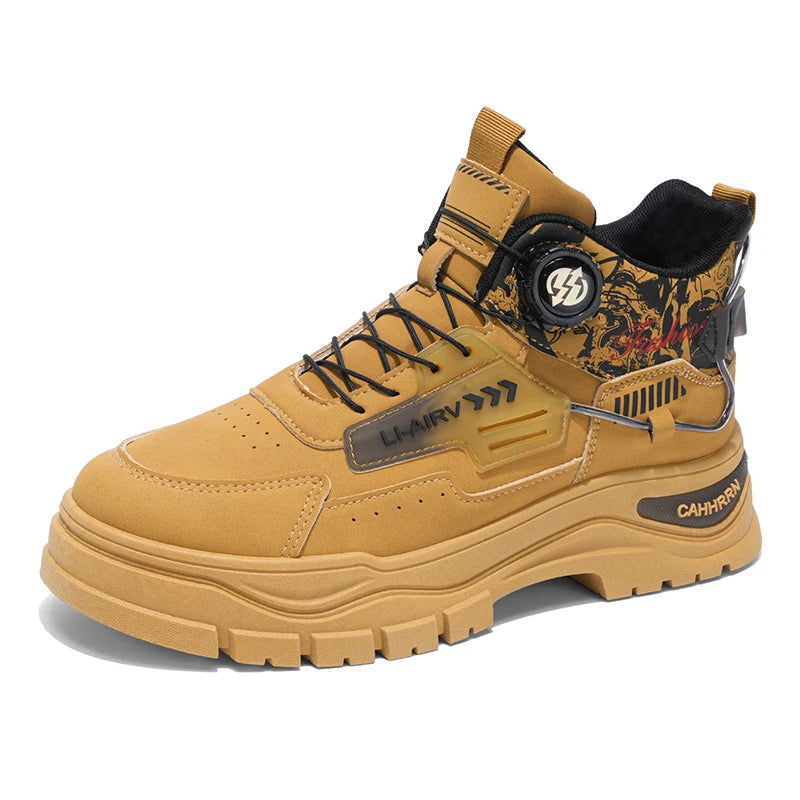 Men's boots four seasons soft sole non-slip outdoor boots fashion youth sports Joker tooling boots high-top comfort casual boots