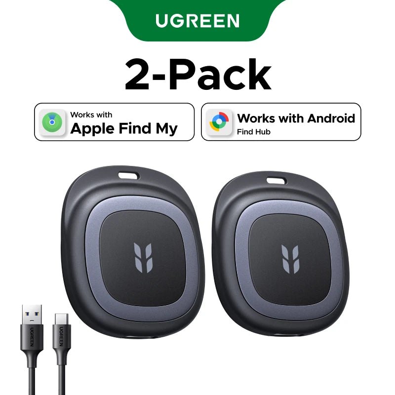 UGREEN Smart Item Tracker Work with Apple Find My & Google Find Hub Bluetooth Finder For iOS & Android C Charging Anti‑Lost Tag